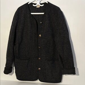 Vintage LL Bean Wool Button Cardigan Coat